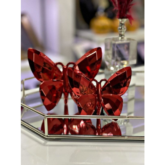 Two-Piece Acrylic Butterfly, Red Color