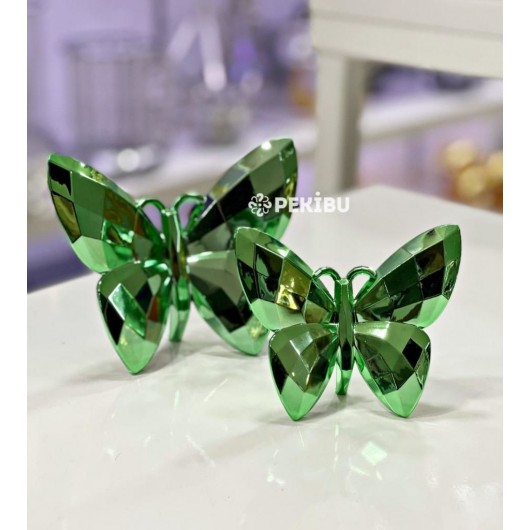 Two-Piece Acrylic Butterfly, Green Color