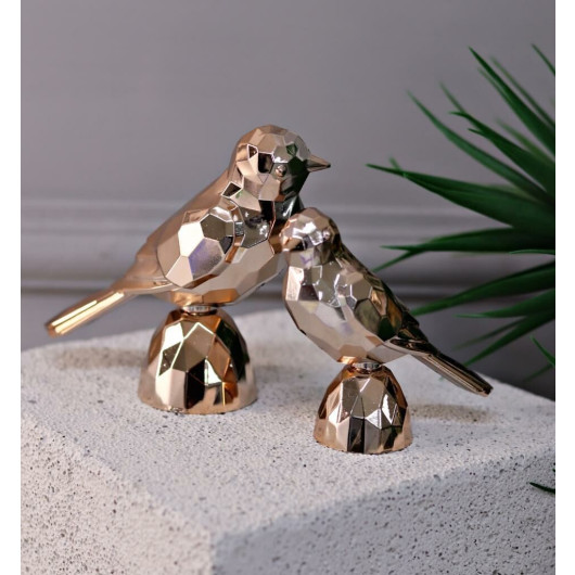 2-Pack Acrylic Bird Decor Copper