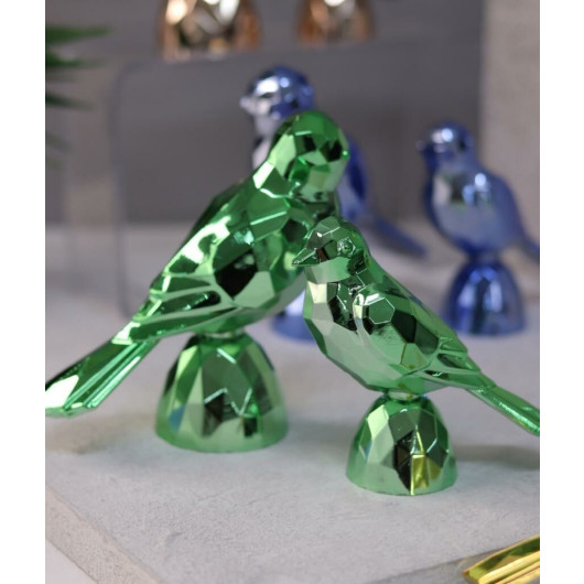 2-Pack Acrylic Bird Decor Green