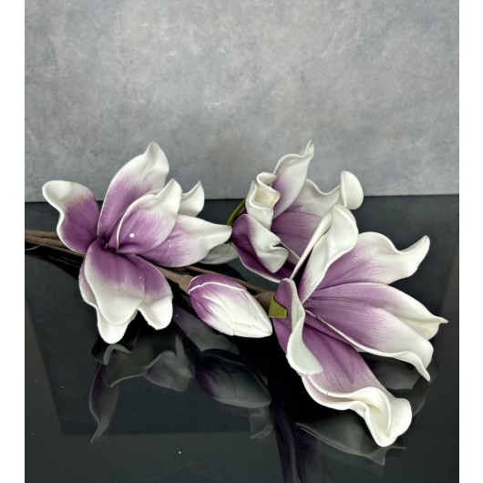 Artificial Latex Flower 3Pcs Purple Color