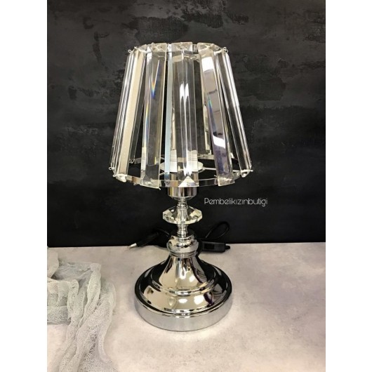 Lampshade / Lampshade With Crystal Glass, Silver Color