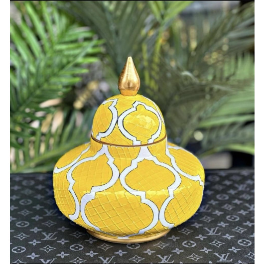 Patterned Luxurious Space Cube Yellow