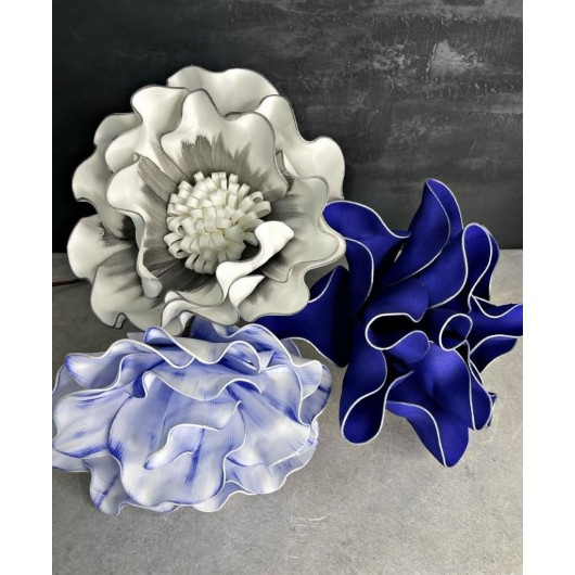 Decorative Artificial Latex Flower Gray Color