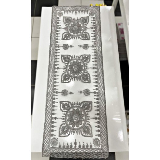 Gray Rectangular Lace Tablecloth/Cover