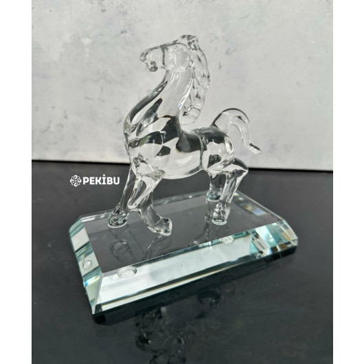 Crystal Stand Horse Trinket Transparent
