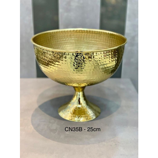 Vase With A Metal Stem, Golden Color