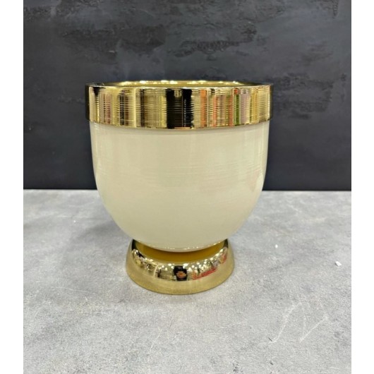 Darbuka Small Metal Vase/Vase Gold Color