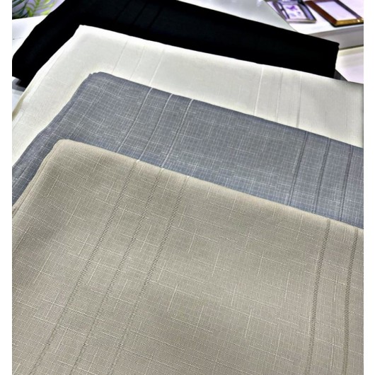 Gray Striped Dining Table Cover/Runner