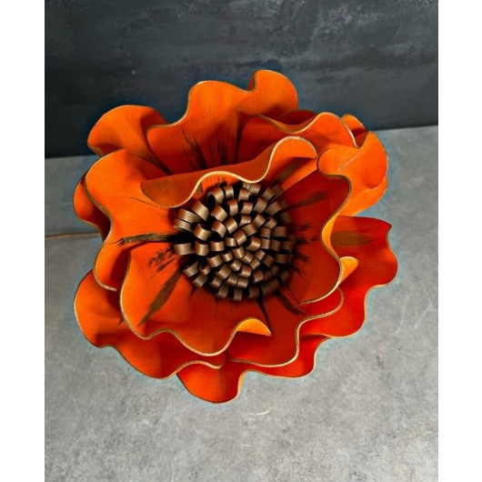 زهرة اللاتكس الاصطناعية مزخرفة لون برتقالي