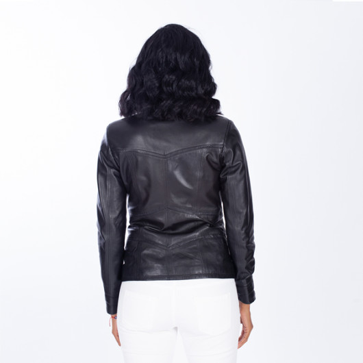 Women's Black Genuine Leather Jacket
