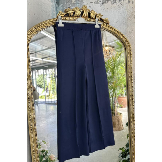 Steel Knitted Trousers Navy Blue