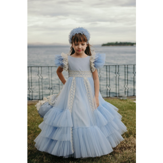 Special Design Wedding Dress, Girl's Evening Dress With Bag And Hair Accessories, Birthday Dress