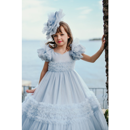 Special Design Wedding Dress, Girl's Evening Dress With Bag And Hair Accessories, Birthday Dress