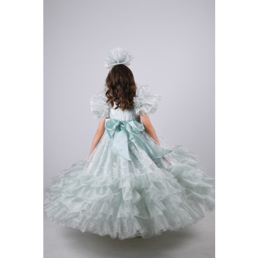 Special Design Girl's Evening Dress, Wedding Dress, Crown Accessory Girl's Dress