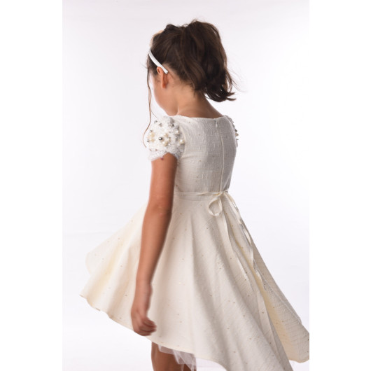 Special Design Girl's Dress, Girl's Birthday Dress, Lace Embroidered Dress