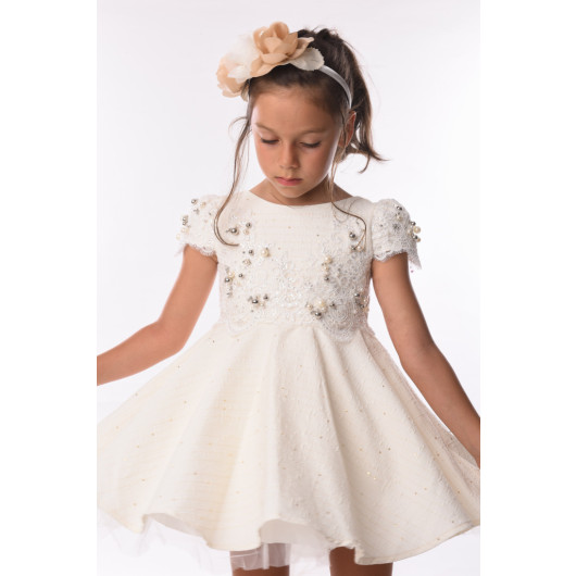 Special Design Girl's Dress, Girl's Birthday Dress, Lace Embroidered Dress