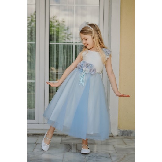 Girl's Party Dress With Crown Accessory