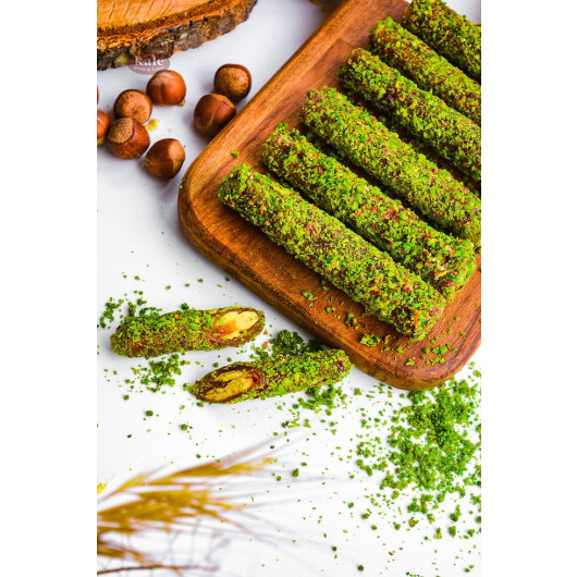 Organic Turkish Malban Dessert - Gluten And Sugar Free Pistachio Rolls 750 Gr