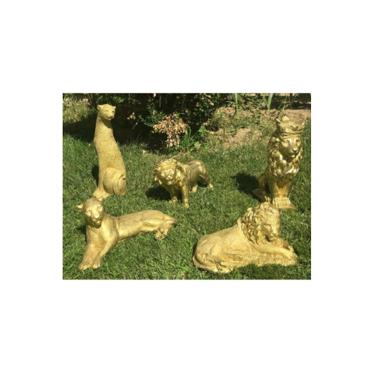مجموعة قطع فنية ديكور 5 قطع ذهبية متنوعة