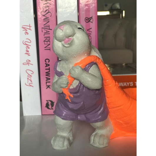 Decorative Carrot Potted Rabbit Figurine