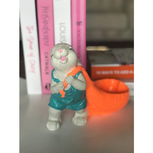 Decorative Carrot Potted Rabbit Figurine