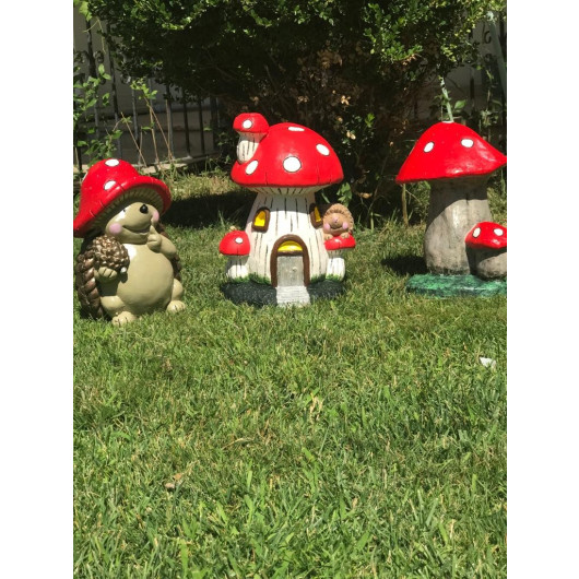 Decorative Mushroom House & Cute Hedgehog & Cute Mushroom