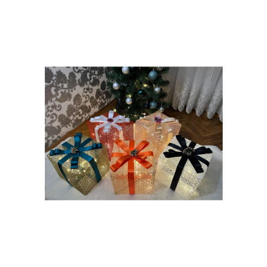 Decorative Led Lighted Gift Box 5 Pieces