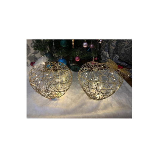 Led Light Hearted Christmas Tree Ornament 2 Pack