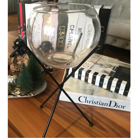 Luxury Decorative Metal Footed Glass Bell Jar