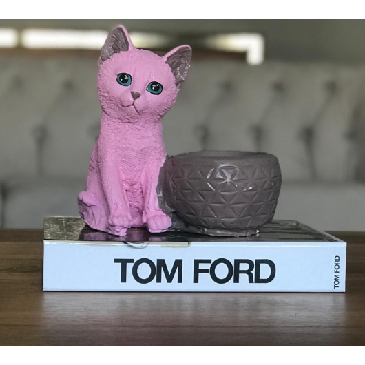 Potted Cat Figurine