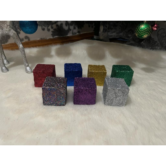 Glitter Cube Christmas Ornaments