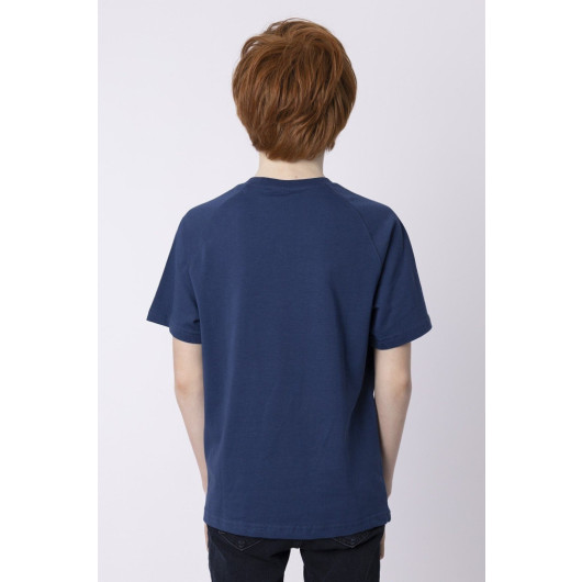 Cotton Injection Printed Boy Crew Neck Tshirt Summer