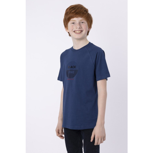 Cotton Injection Printed Boy Crew Neck Tshirt Summer