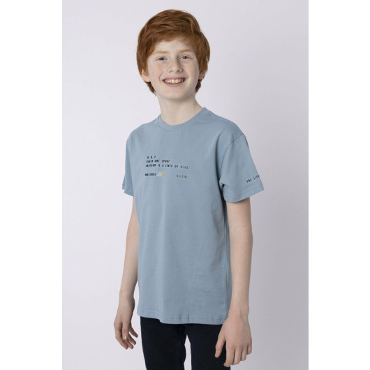 Cotton Printed Boy Tshirt Summer Crew Neck