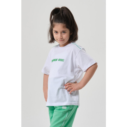 Crew Neck Printed Girls Tshirt And Shorts Set