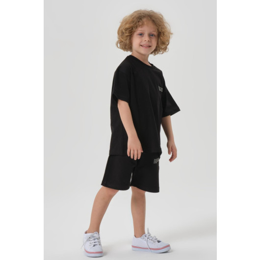 Boy Top And Bottom Crew Neck Shorts Set