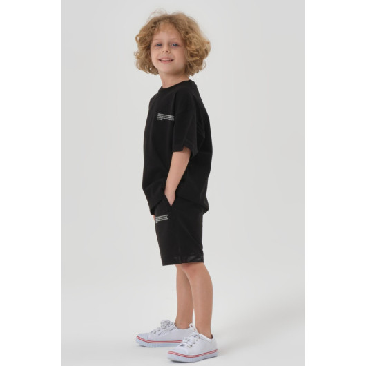 Boy Top And Bottom Crew Neck Shorts Set