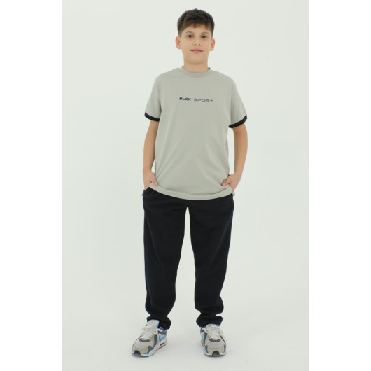 Boy Waist Elastic Detailed Tracksuit Set