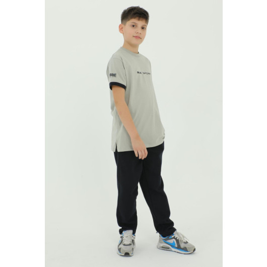 Boy Waist Elastic Detailed Tracksuit Set