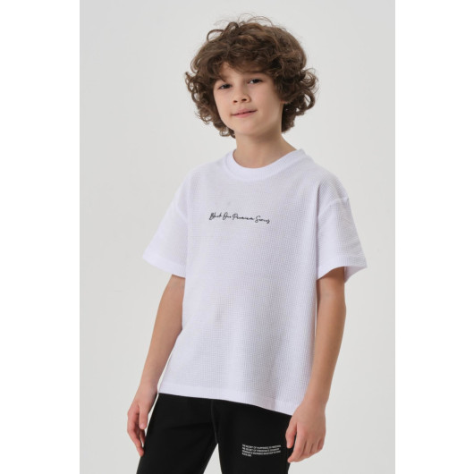 Boy Waffle Fabric Summer T Shirt