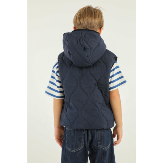 Hooded Double Pocket Boy Vest