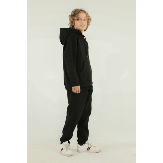 Hooded Cargo Pocket Printed Detailed Boys Tracksuit