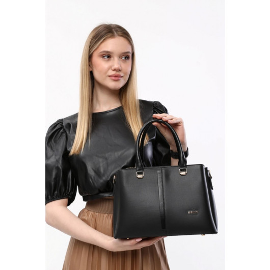 Molded Women's Black Shoulder And Crossbody Bag