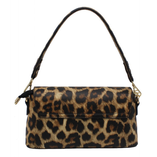 Double Strap Women's Brown Leopard Shoulder And Crossbody Bag