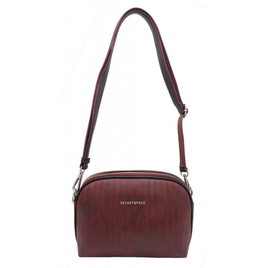 Women's Shoulder And Crossbody Bag Two-Compartment Claret Red