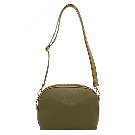 Women's Shoulder And Crossbody Bag Two Compartment Green-Camel