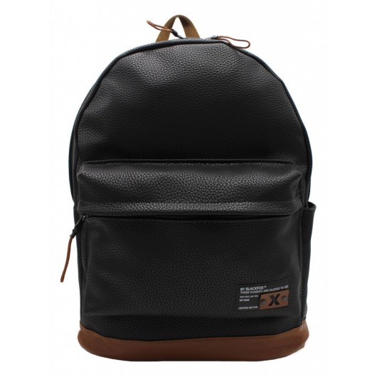 Two-Compartment Unisex Black Backpack