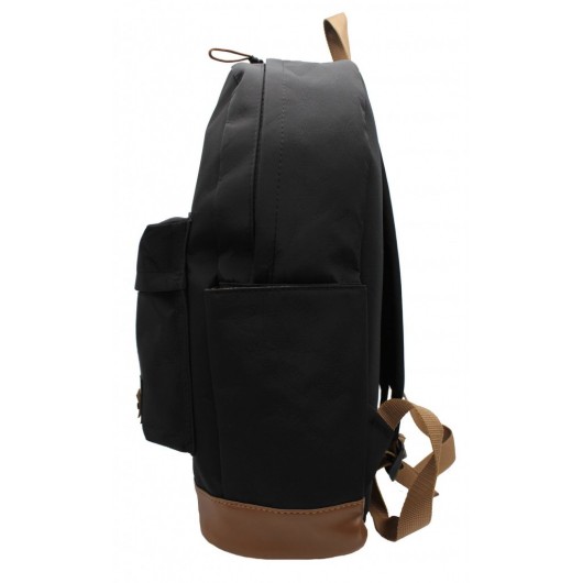Two Compartment Parachute Fabric Unisex Black Backpack