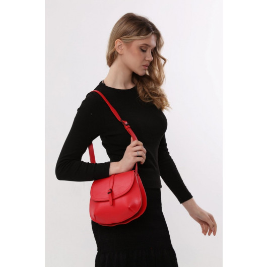 Clamshell Buckle Women's Crossbody And Shoulder Bag Red